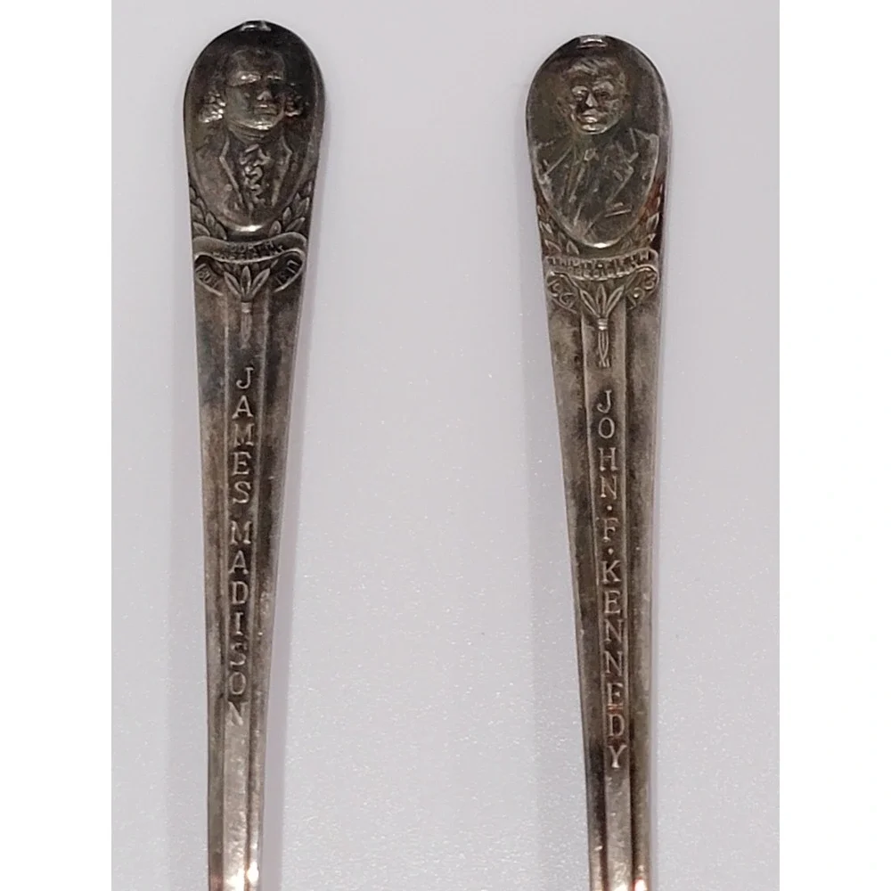 Vintage Presidential Spoon Collectibles JFK Adams Monroe Madison Jefferson Lot 6
